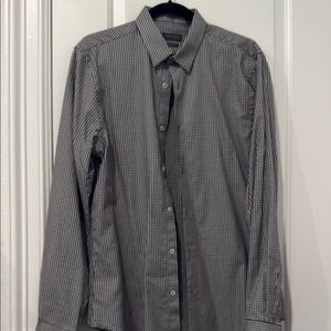 Zara Black and White Dress Shirt Modern Tailored Fit